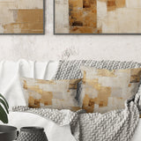 Beige And Gold Dream Collage I - Abstract Shapes Throw Pillow