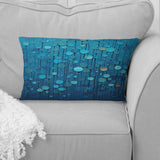Abstract Rainy Blue Collage - Abstract Shapes Throw Pillow