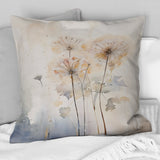 Dandelion Charm In Winter IV - Dandelion Throw Pillow