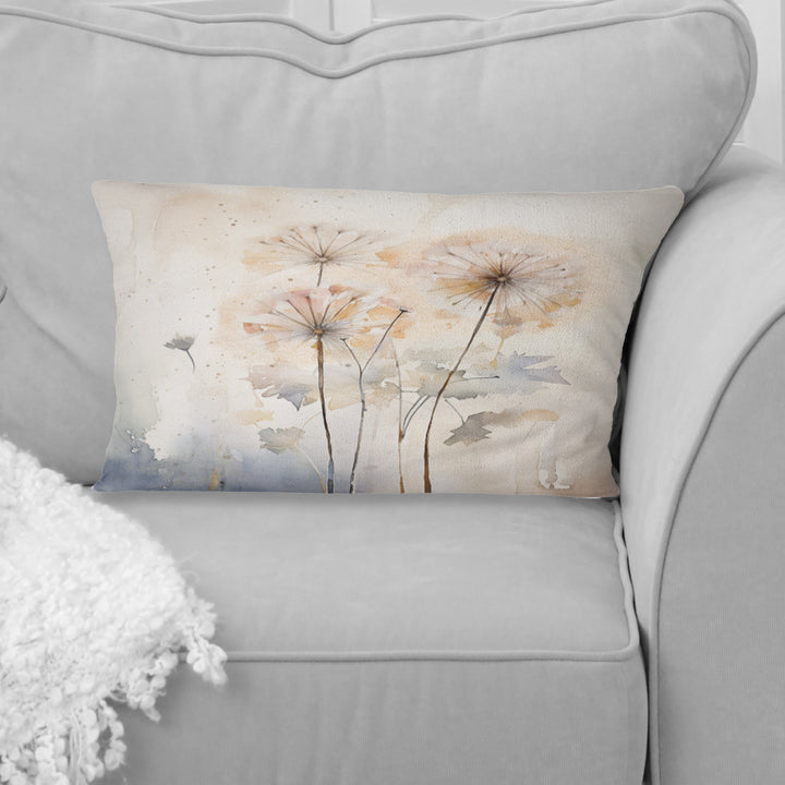 Dandelion Charm In Winter IV - Dandelion Throw Pillow