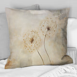 Dandelion Muted Tone - Dandelion Throw Pillow