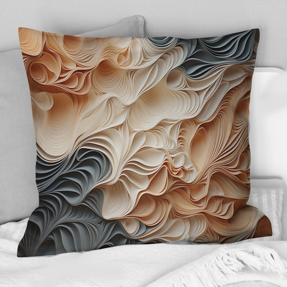 Beige And Orange Custards Collage I - Abstract Throw Pillow