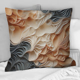 Beige And Orange Custards Collage I - Abstract Throw Pillow