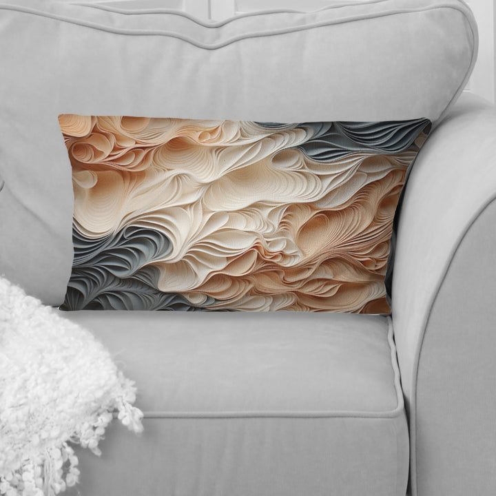 Beige And Orange Custards Collage I - Abstract Throw Pillow