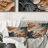 Beige And Orange Custards Collage I - Abstract Throw Pillow