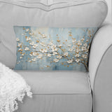 Peacefulness White Blue Dogwood - Dogwood Throw Pillow
