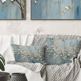 Peacefulness White Blue Dogwood - Dogwood Throw Pillow