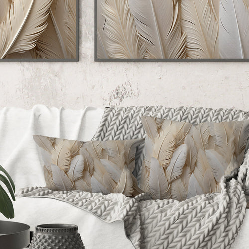 Feathery Plumes - Feathers Throw Pillow