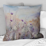Minimal Purple Herbs Country Charm - Flowers Throw Pillow