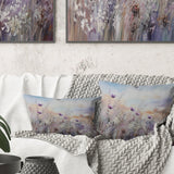 Minimal Purple Herbs Country Charm - Flowers Throw Pillow