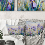 Purple Irises Country Charm - Flowers Throw Pillow