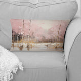 Minimalism Pink And Gold Forest I - Forest Throw Pillow