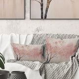 Minimalism Pink And Gold Forest II - Forest Throw Pillow