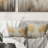 Minimalism White And Gold Forest I - Forest Throw Pillow