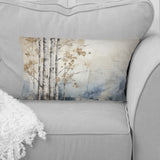 Blue And White Forest Winter Harmony - Forest Throw Pillow