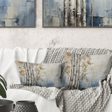 Blue And White Forest Winter Harmony - Forest Throw Pillow