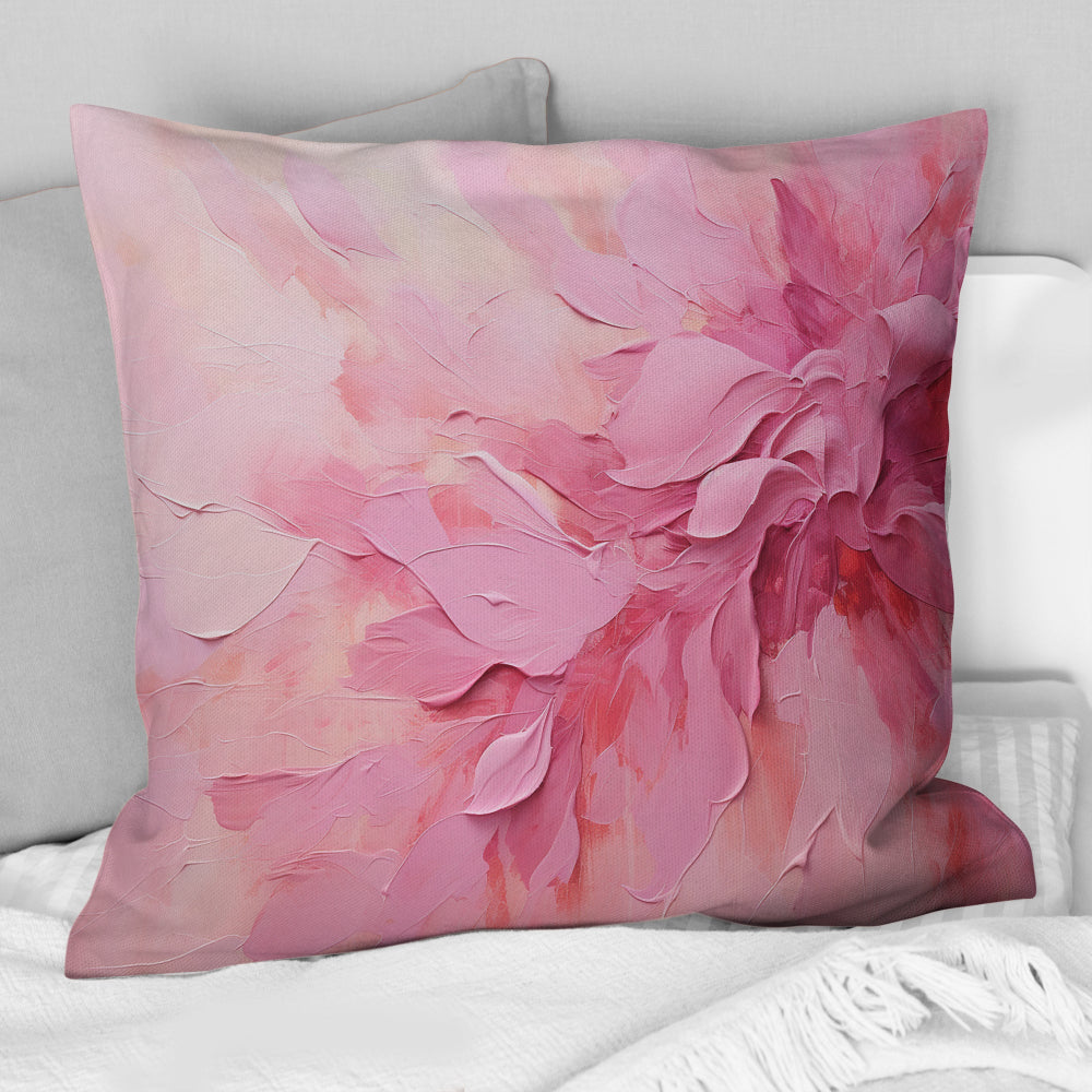 Gold And Pink Minimal Abstract River - Fuschia Throw Pillow
