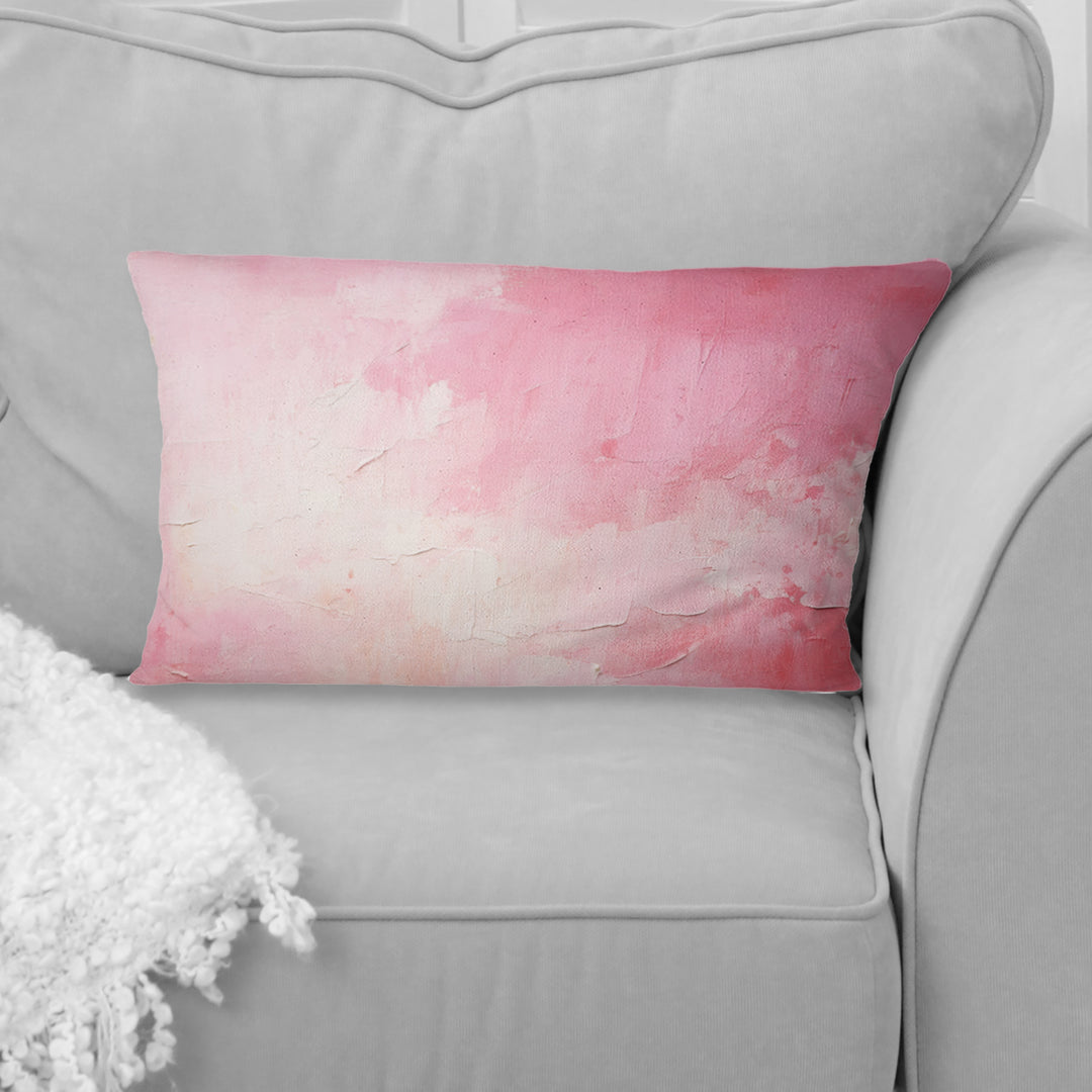Gold And Pink Minimal Abstract RIVer IV - Fuschia Throw Pillow