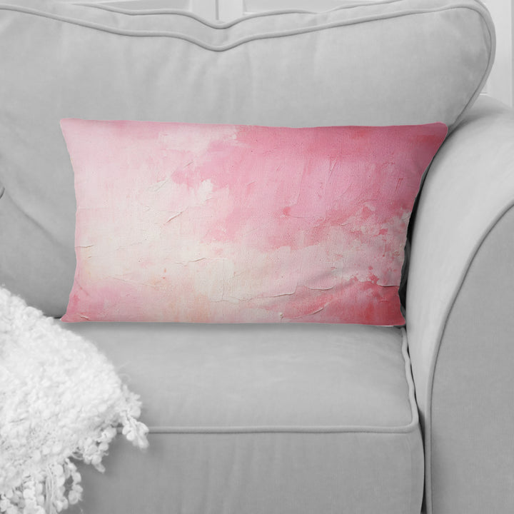 Gold And Pink Minimal Abstract RIVer IV - Fuschia Throw Pillow