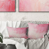 Gold And Pink Minimal Abstract RIVer IV - Fuschia Throw Pillow