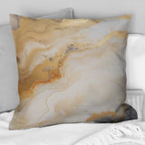 Abstract Beige And Gold Geyser Paint III - Abstract Shapes Throw Pillow