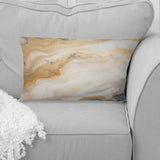 Abstract Beige And Gold Geyser Paint III - Abstract Shapes Throw Pillow