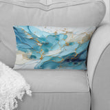 Blue And White Glacier Charm - Abstract Shapes Throw Pillow