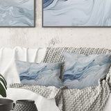Grey And Blue Glacier Charm Liquid Art - Glacier Throw Pillow