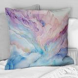 Pink And Blue Glacier Sunrise - Abstract Shapes Throw Pillow