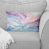 Pink And Blue Glacier Sunrise - Abstract Shapes Throw Pillow