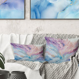 Pink And Blue Glacier Sunrise - Abstract Shapes Throw Pillow