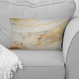 Beige And Gold Glacier Stone Simplicity II - Abstract Shapes Throw Pillow