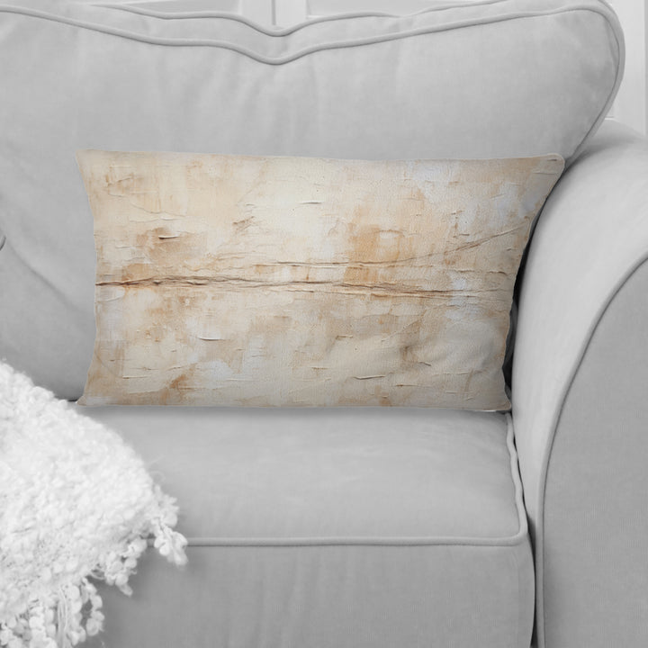 Beige And White Timeless Minimalism - Abstract Painting Throw Pillow