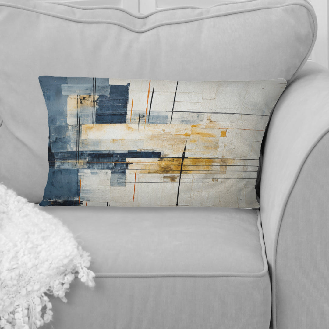Blue And White Timeless Minimalism I - Abstract Painting Throw Pillow