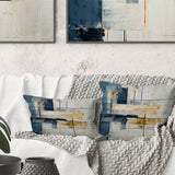 Blue And White Timeless Minimalism I - Abstract Painting Throw Pillow