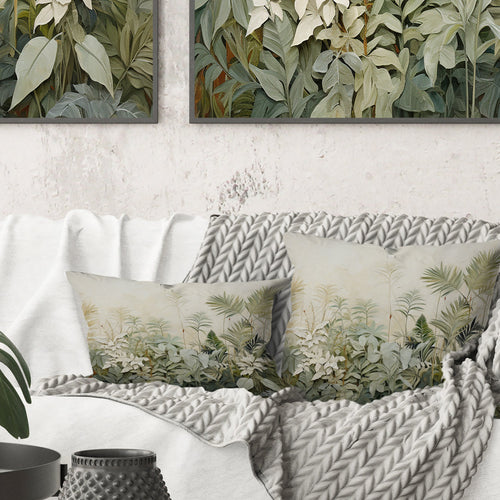Vintage Jungle Landscape I - Jungle Throw Pillow