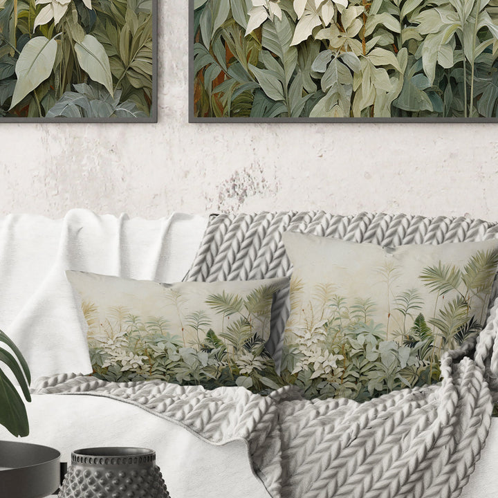 Vintage Jungle Landscape I - Jungle Throw Pillow