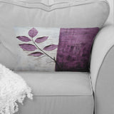 Purple Leaves Plum Precision - Leaves Throw Pillow