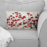Red Leaves Scarlet Simplicity - Leaves Throw Pillow