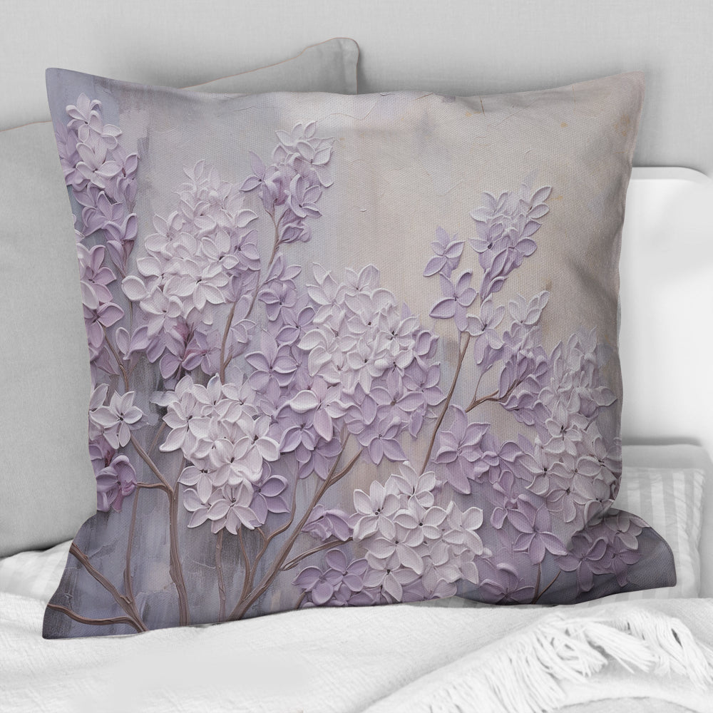 Blooming Lilac Melody I - Lilacs Throw Pillow