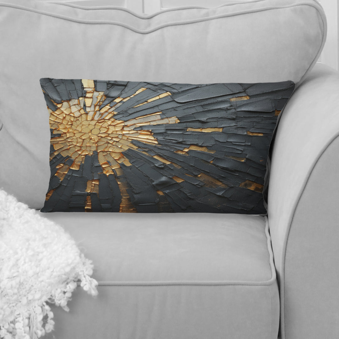 Black And Gold Abstract Meditation II - Abstract Painting Throw Pillow