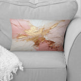 Gold And Pink Paint Fusion - Abstract Painting Throw Pillow