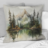 Watercolor Mountain Dreamscape - Mountains Throw Pillow