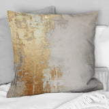 Minimal Gold And Beige Abstract River III - Northern Lights Throw Pillow