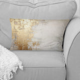 Minimal Gold And Beige Abstract River III - Northern Lights Throw Pillow