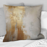 Minimal Gold And Beige Abstract River IV - Northern Lights Throw Pillow