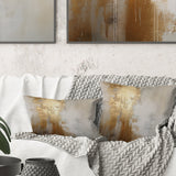 Minimal Gold And Beige Abstract River IV - Northern Lights Throw Pillow