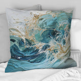 Ocean Charm Liquid Wave Art - Ocean Throw Pillow