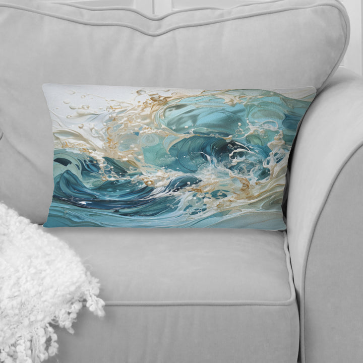 Ocean Charm Liquid Wave Art - Ocean Throw Pillow