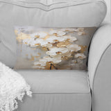 Minimalism Beige And Gold Orchids IV - Orchids Throw Pillow
